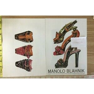 Manolo Blahnik 3 Shoes Scene Illustrated R. Toledo Print Advertisement